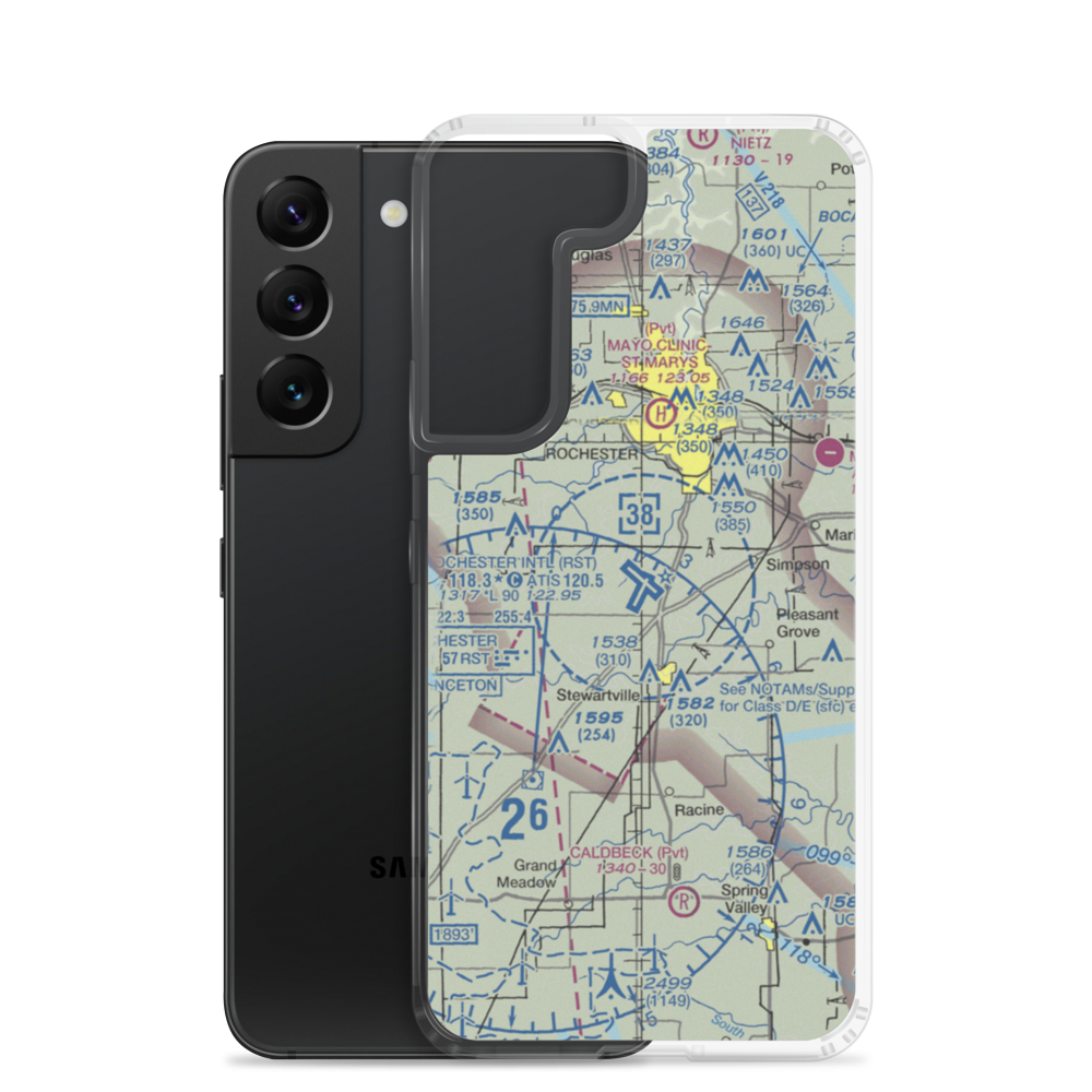 Rochester International Airport (RST) VFR Sectional Samsung Case Samsung Galaxy S22 model shown