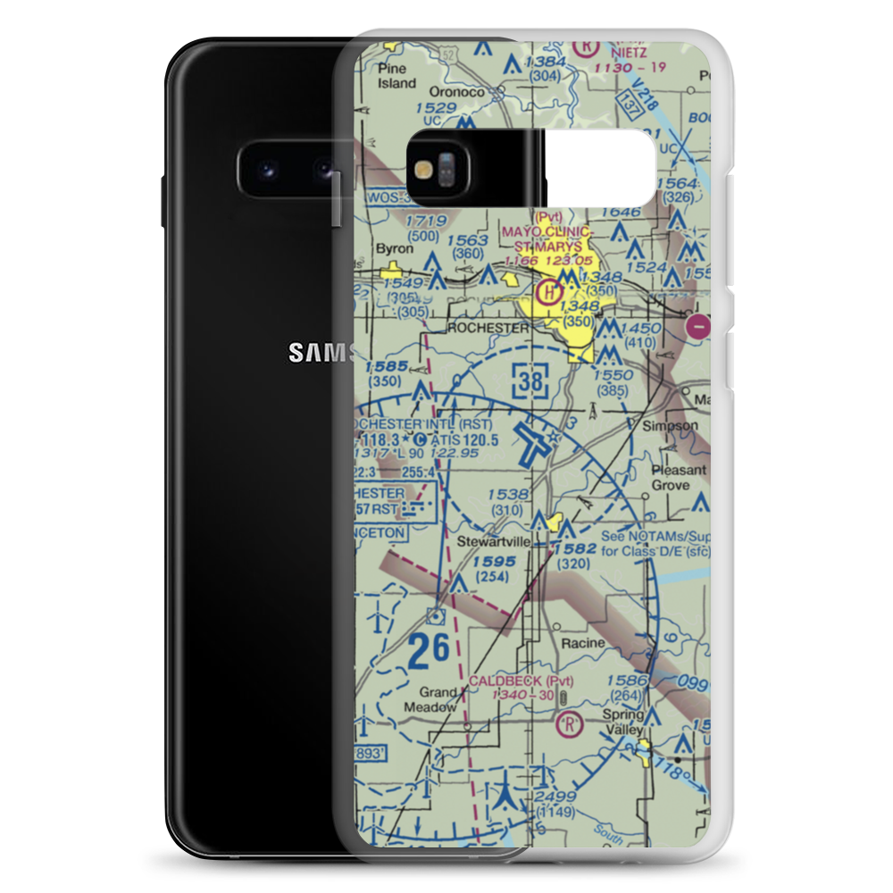 Rochester International Airport (RST) VFR Sectional Samsung Case Samsung Galaxy S10+ model shown