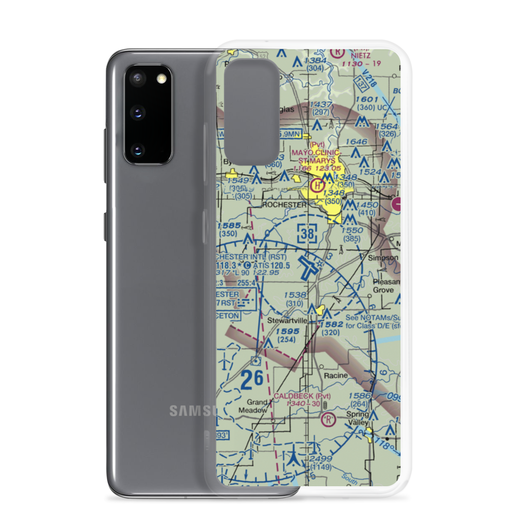 Rochester International Airport (RST) VFR Sectional Samsung Case Samsung Galaxy S20 model shown