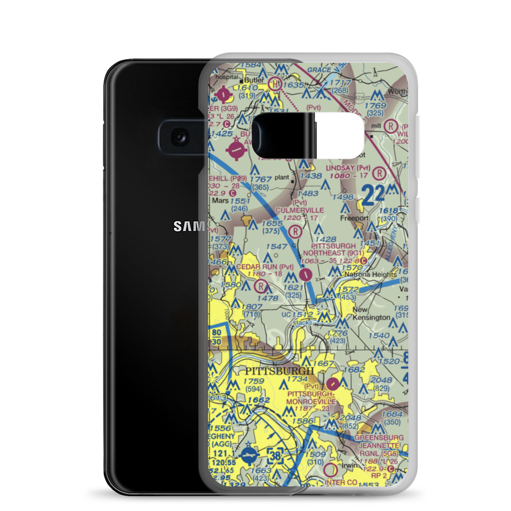 Rock Airport (9G1) VFR Sectional Samsung Case Samsung Galaxy S10e model shown