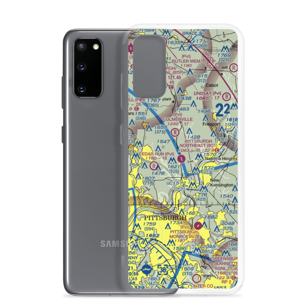 Rock Airport (9G1) VFR Sectional Samsung Case Samsung Galaxy S20 model shown