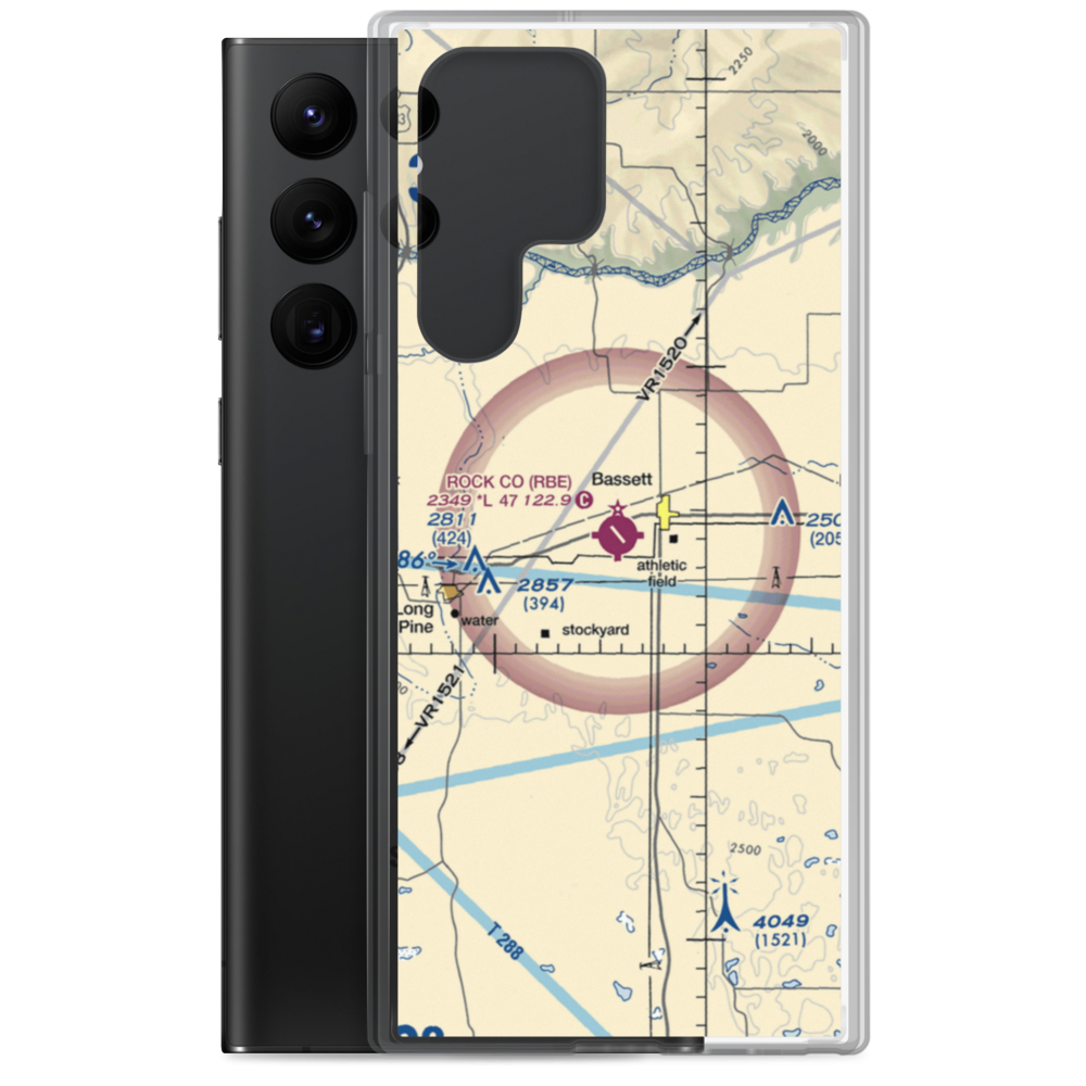 Rock County Airport (RBE) VFR Sectional Samsung Case Samsung Galaxy S22 Ultra model shown