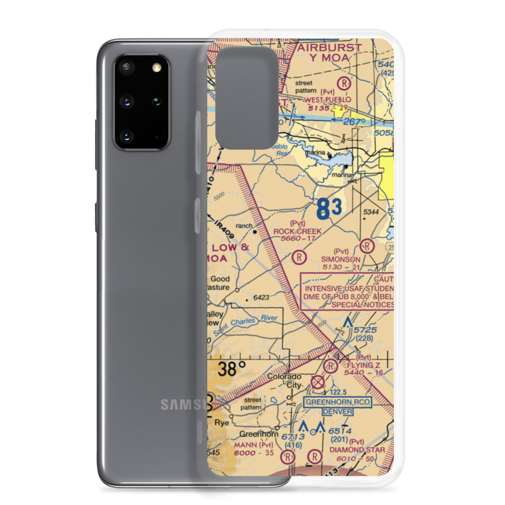 Rock Creek Airport (99CO) VFR Sectional Samsung Case Samsung Galaxy S20 Plus model shown