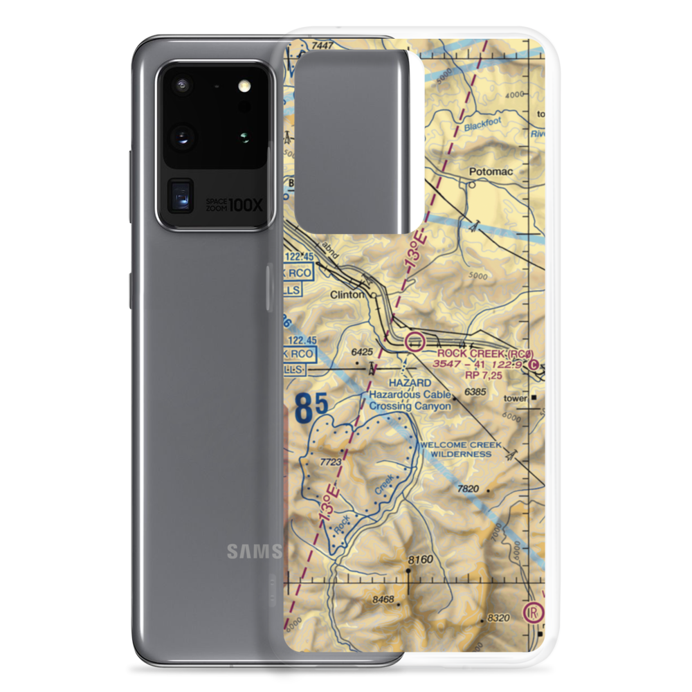 Rock Creek Airport (RC0) VFR Sectional Samsung Case Samsung Galaxy S20 Ultra model shown