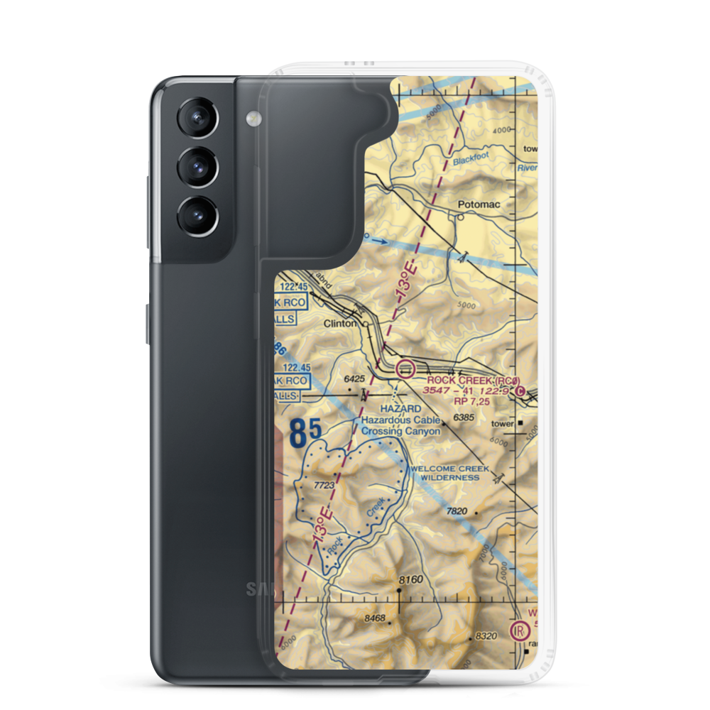 Rock Creek Airport (RC0) VFR Sectional Samsung Case Samsung Galaxy S21 model shown