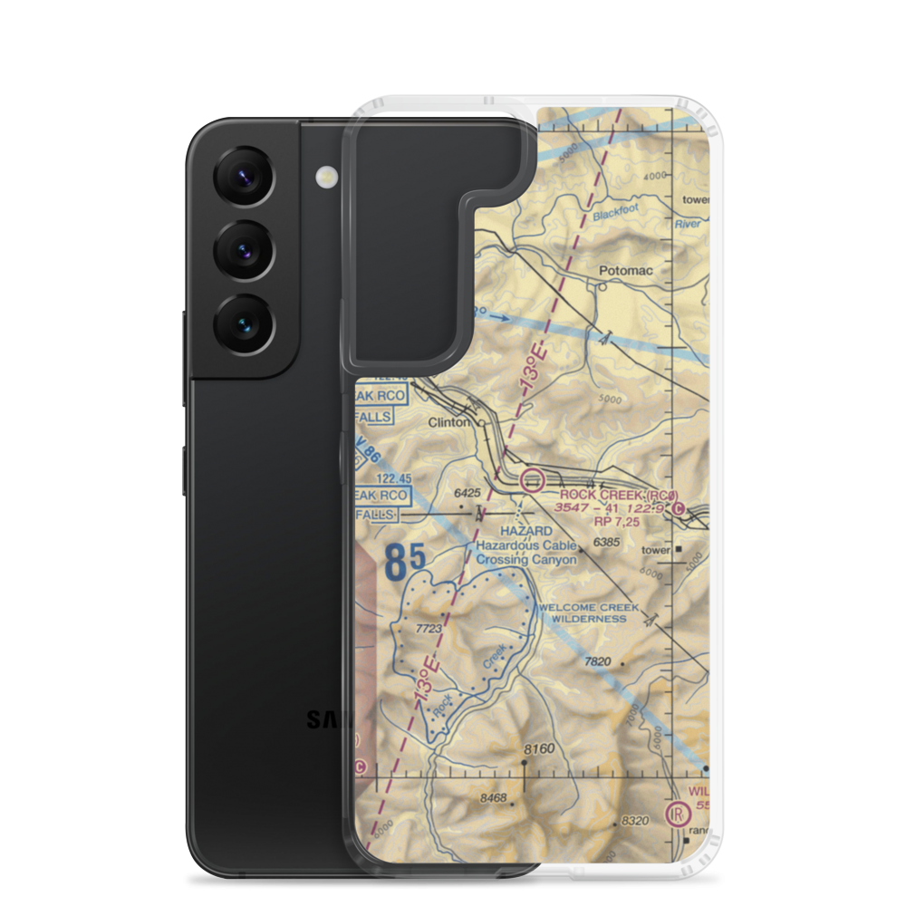 Rock Creek Airport (RC0) VFR Sectional Samsung Case Samsung Galaxy S22 model shown