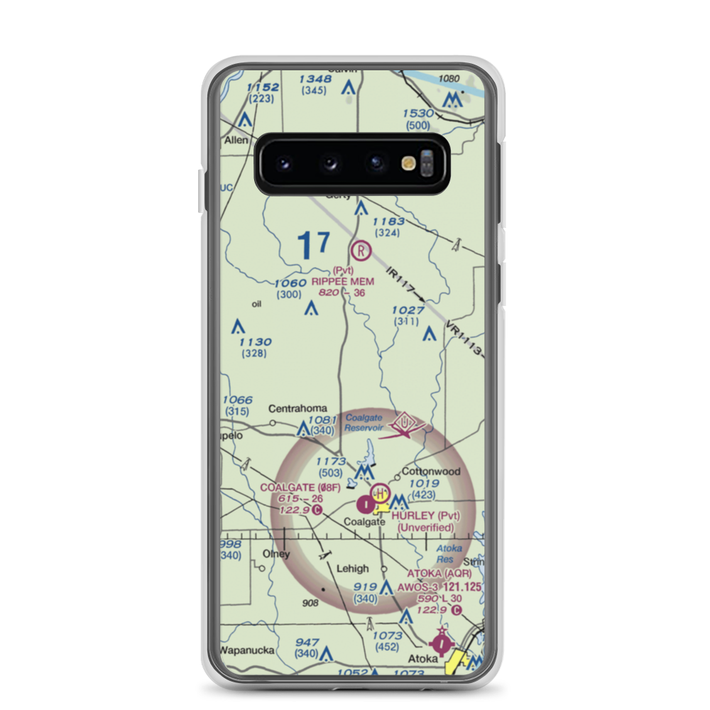 Rock Creek Farm Airport (0OK4) VFR Sectional Samsung Case Samsung Galaxy S10 model shown