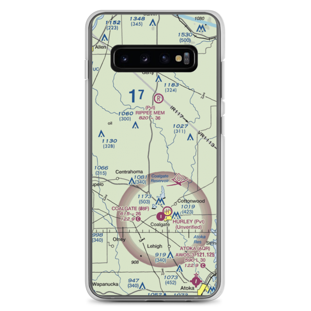 Rock Creek Farm Airport (0OK4) VFR Sectional Samsung Case Samsung Galaxy S10+ model shown