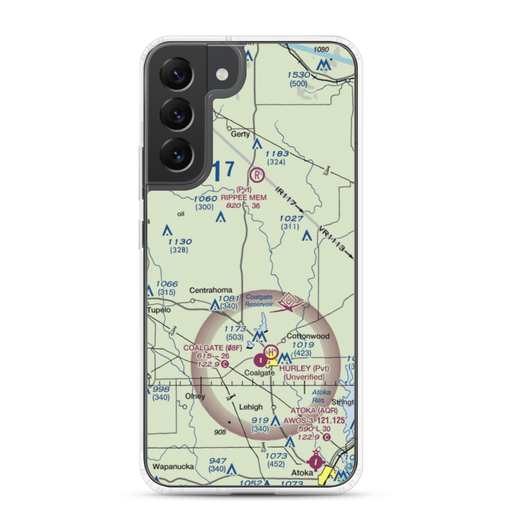 Rock Creek Farm Airport (0OK4) VFR Sectional Samsung Case Samsung Galaxy S22 Plus model shown