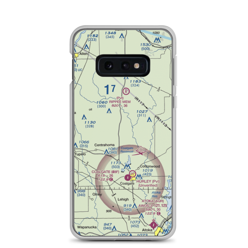 Rock Creek Farm Airport (0OK4) VFR Sectional Samsung Case Samsung Galaxy S10e model shown