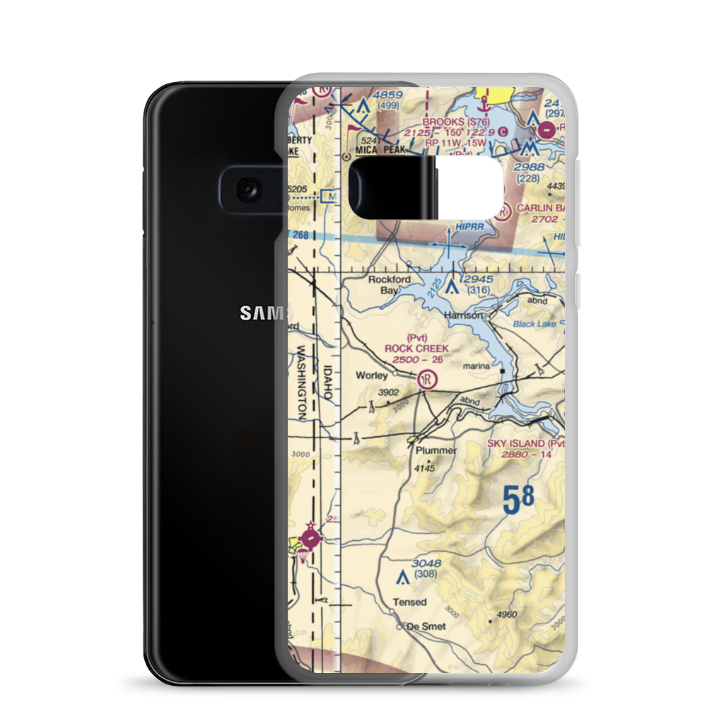 Rock Creek Farm Airport (ID23) VFR Sectional Samsung Case Samsung Galaxy S10e model shown