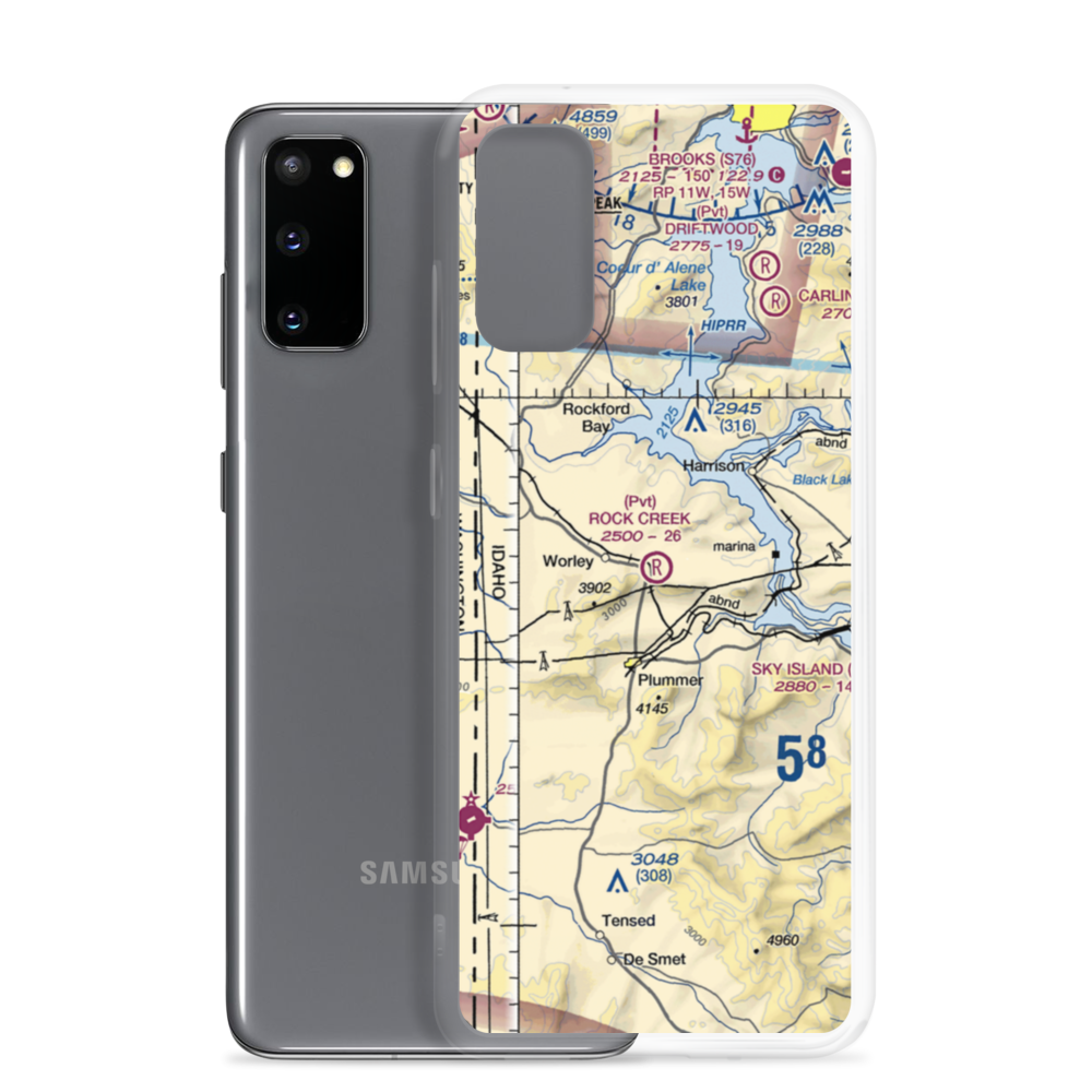 Rock Creek Farm Airport (ID23) VFR Sectional Samsung Case Samsung Galaxy S20 model shown