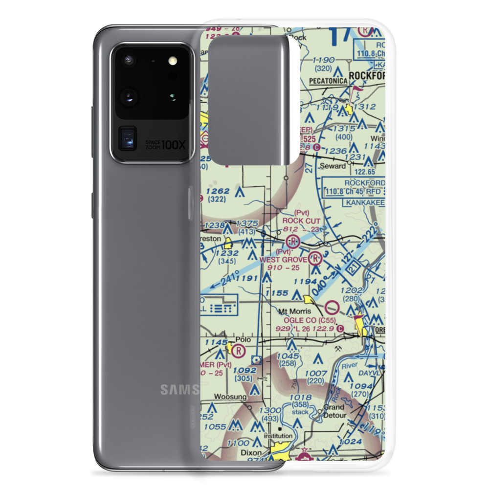 Rock Cut Farms Airport (48LL) VFR Sectional Samsung Case Samsung Galaxy S20 Ultra model shown