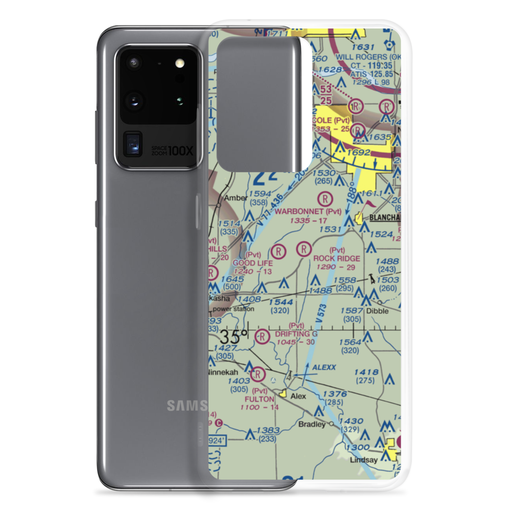 Rock Ridge Airport (2OK3) VFR Sectional Samsung Case Samsung Galaxy S20 Ultra model shown