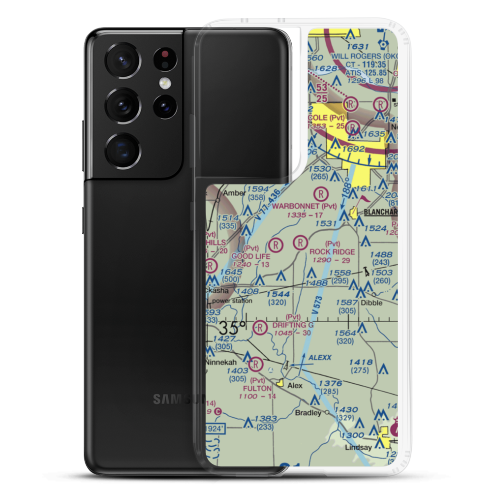 Rock Ridge Airport (2OK3) VFR Sectional Samsung Case Samsung Galaxy S21 Ultra model shown