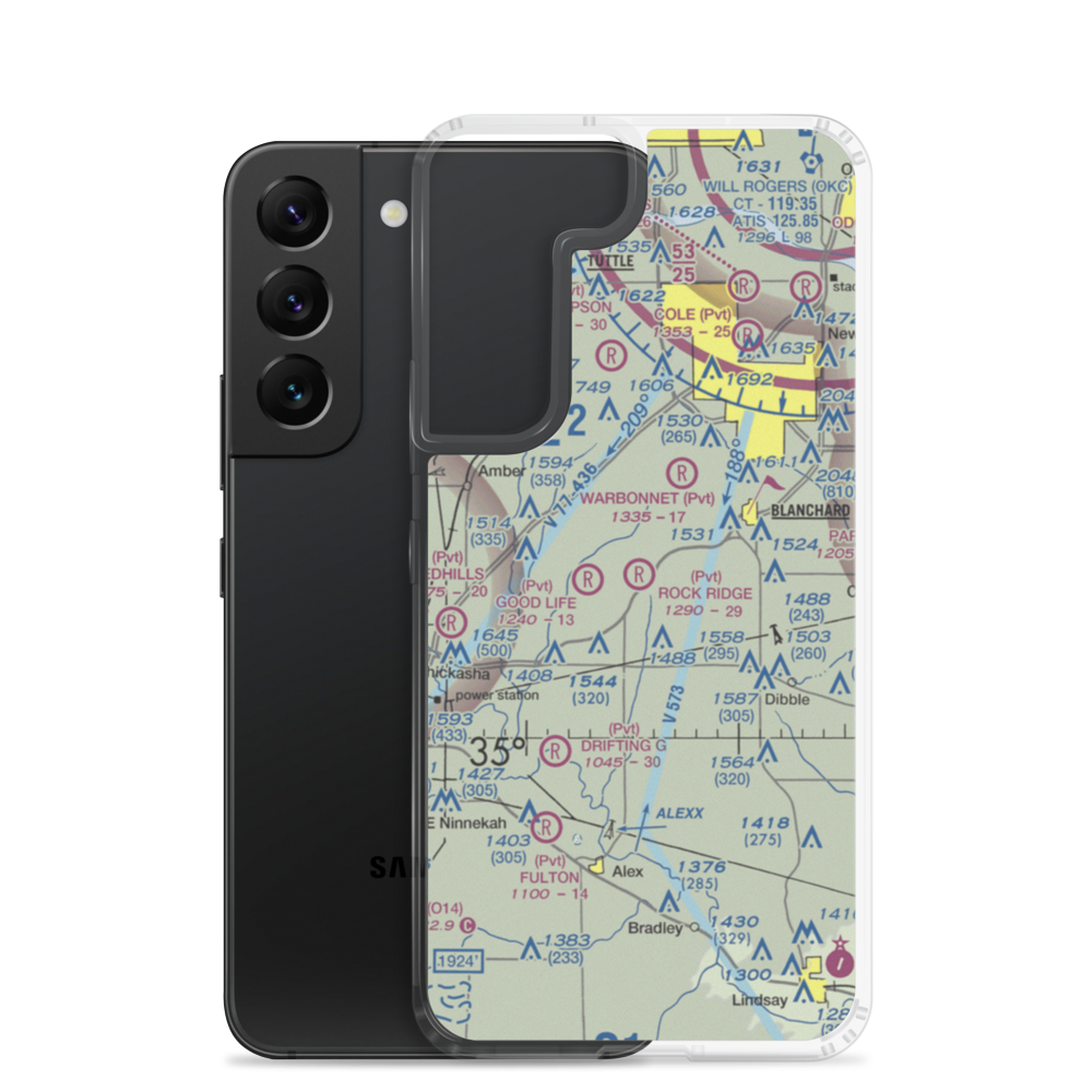 Rock Ridge Airport (2OK3) VFR Sectional Samsung Case Samsung Galaxy S22 model shown