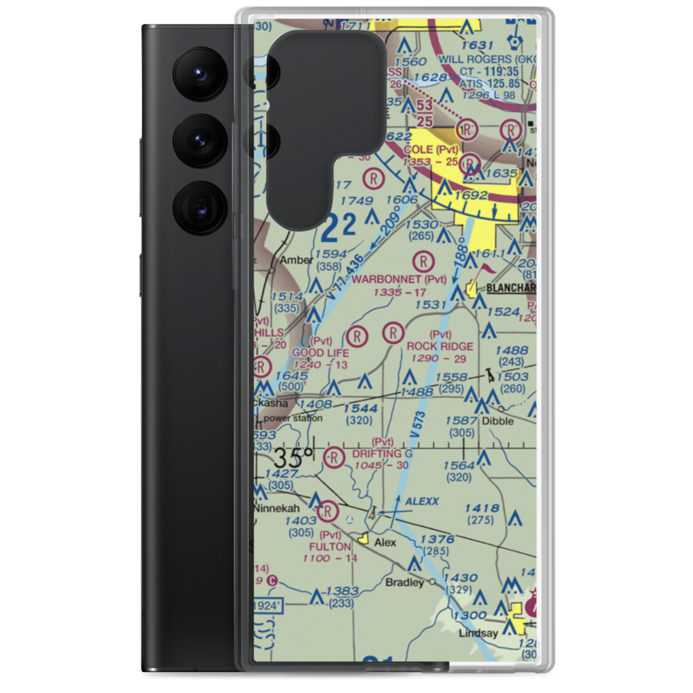 Rock Ridge Airport (2OK3) VFR Sectional Samsung Case Samsung Galaxy S22 Ultra model shown