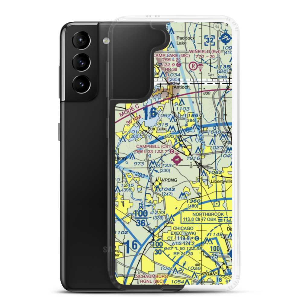 Rockenbach Airport (LL97) VFR Sectional Samsung Case Samsung Galaxy S21 Plus model shown