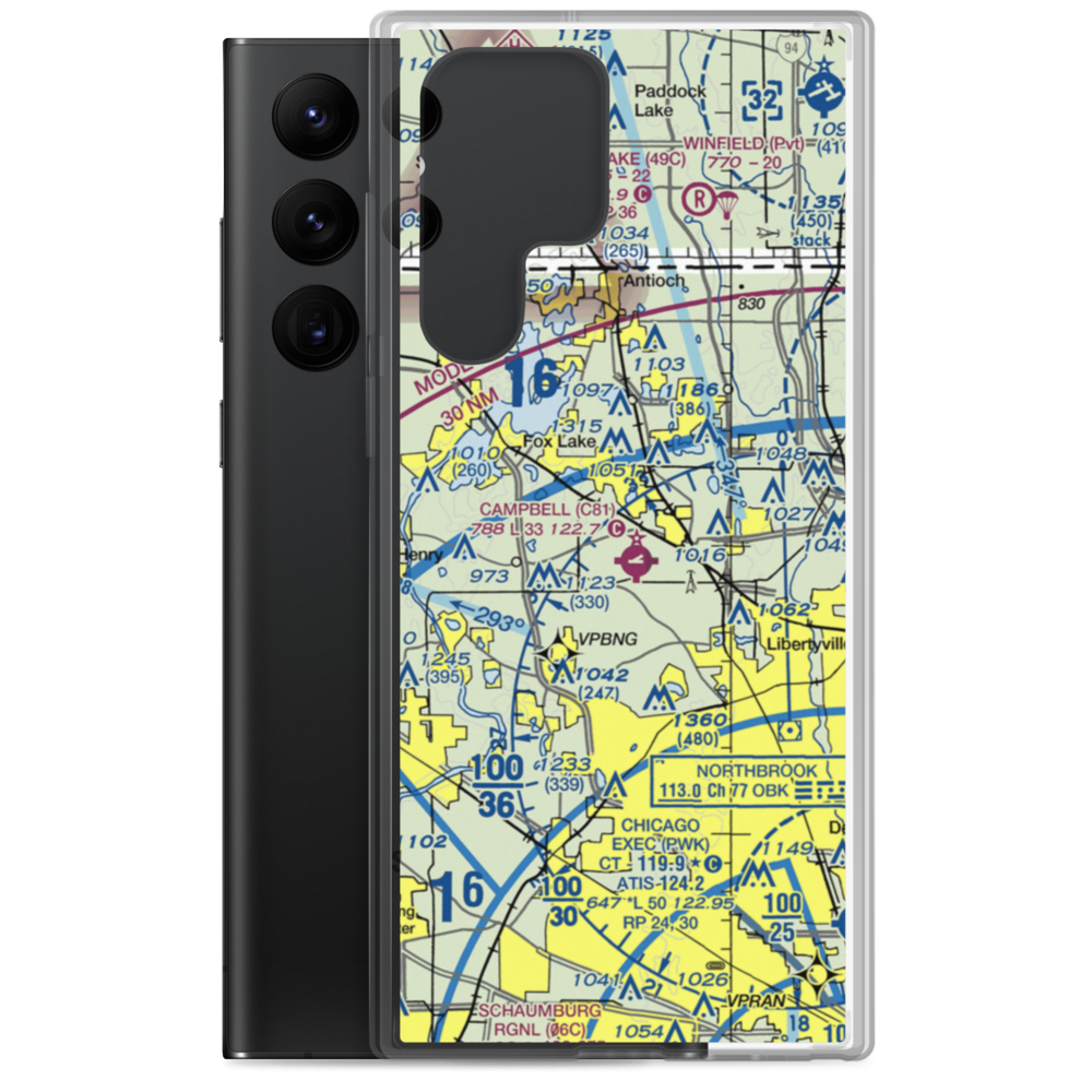 Rockenbach Airport (LL97) VFR Sectional Samsung Case Samsung Galaxy S22 Ultra model shown
