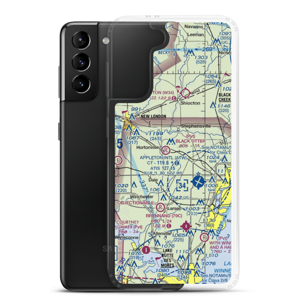 Rocket City Airport (WI22) VFR Sectional Samsung Case Samsung Galaxy S21 Plus model shown