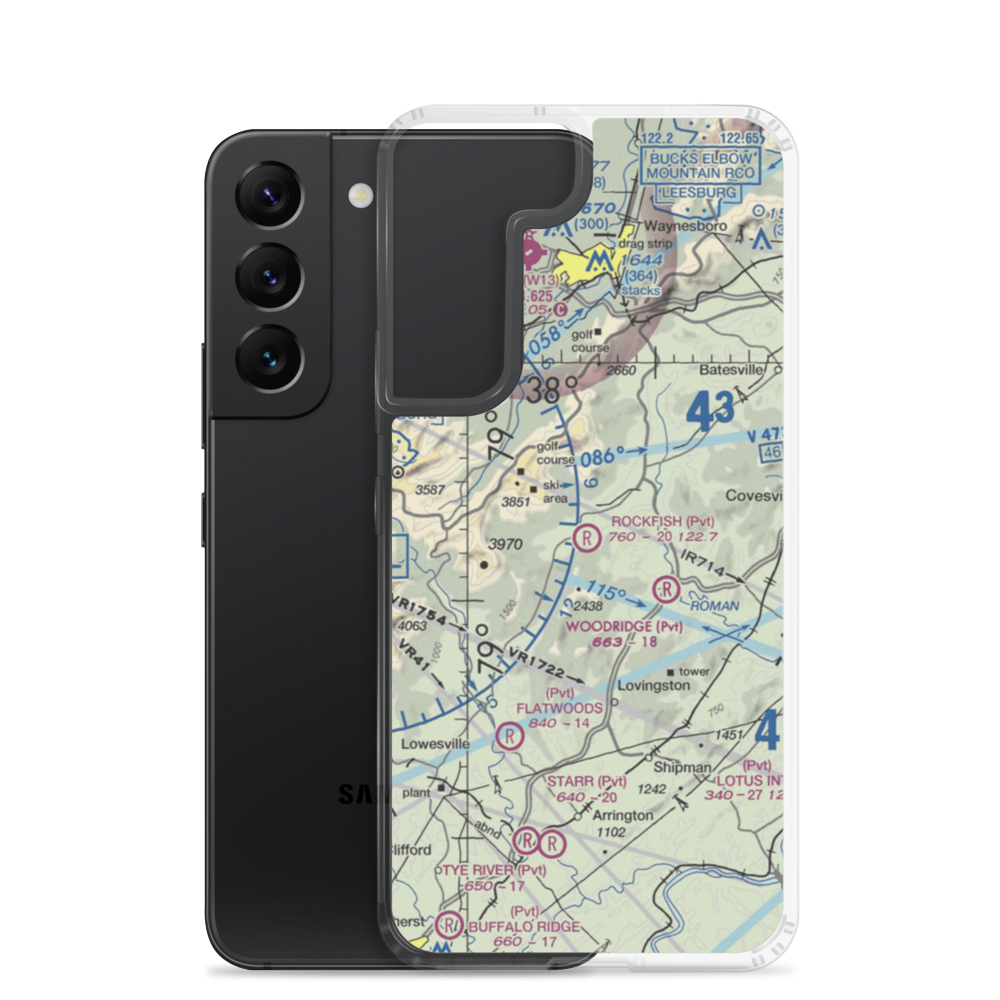 Rockfish Airport (VG22) VFR Sectional Samsung Case Samsung Galaxy S22 model shown