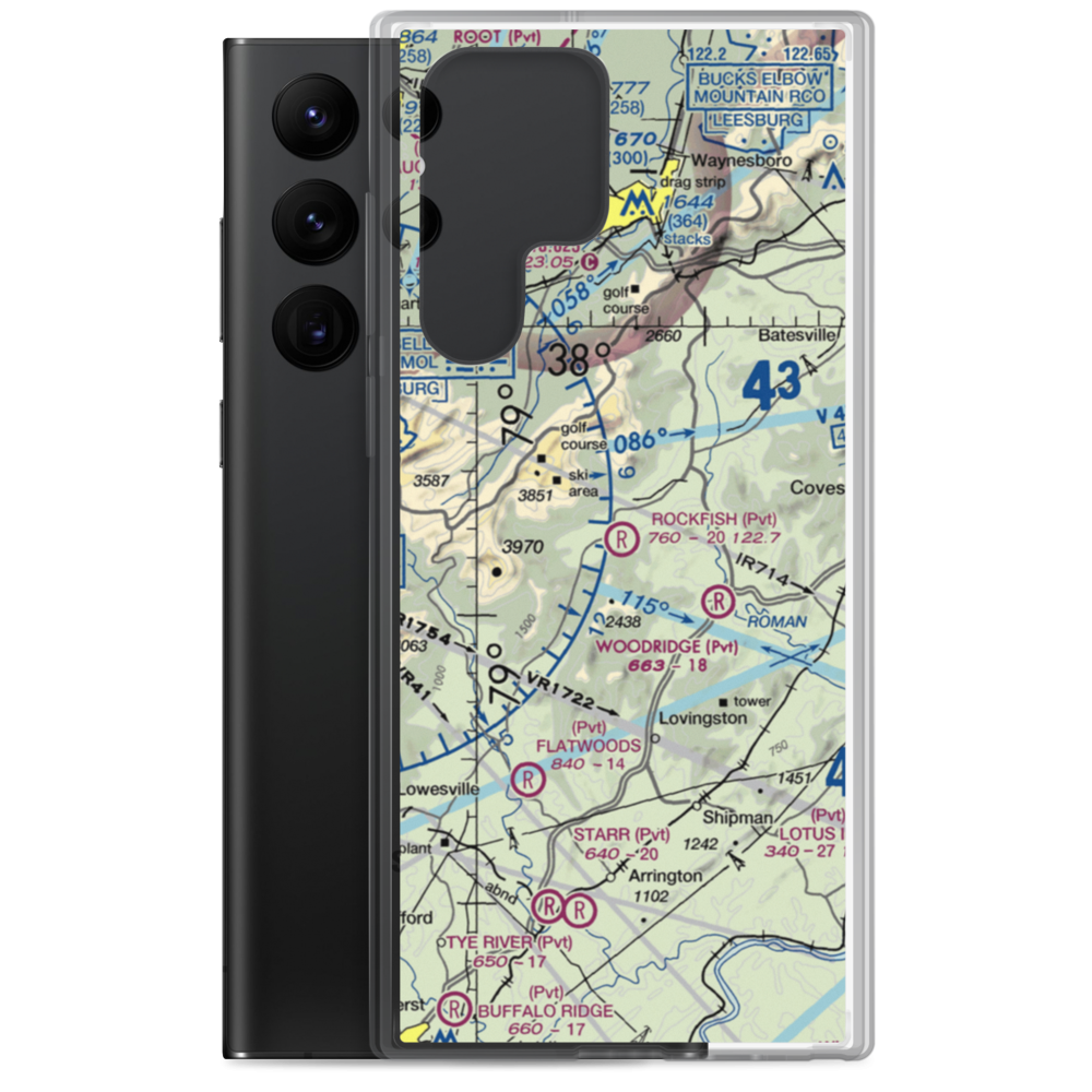 Rockfish Airport (VG22) VFR Sectional Samsung Case Samsung Galaxy S22 Ultra model shown