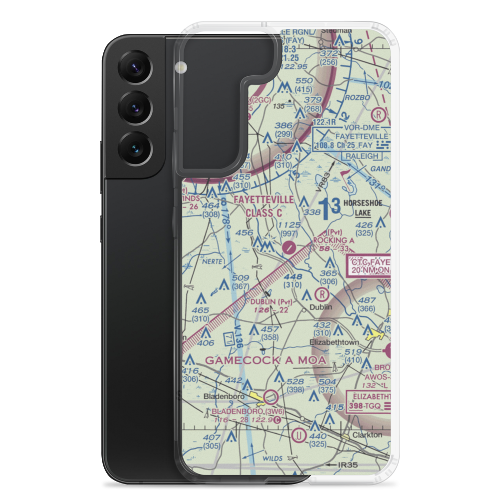 Rocking A Farm Airport (NC86) VFR Sectional Samsung Case Samsung Galaxy S22 Plus model shown