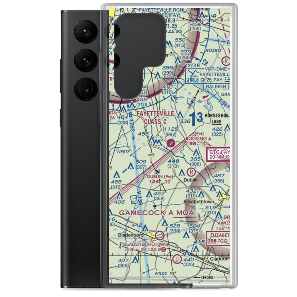 Rocking A Farm Airport (NC86) VFR Sectional Samsung Case Samsung Galaxy S22 Ultra model shown