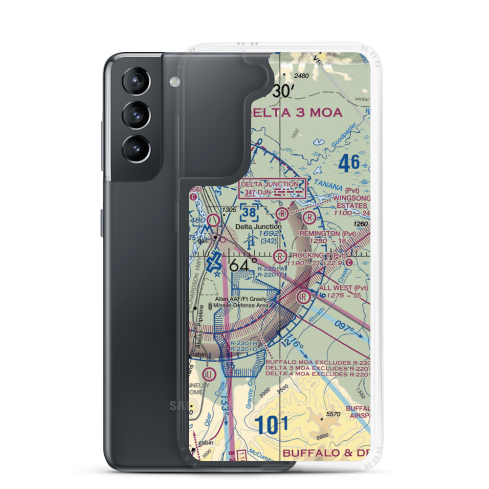Rocking T. Ranch Airport (11AK) VFR Sectional Samsung Case Samsung Galaxy S21 model shown