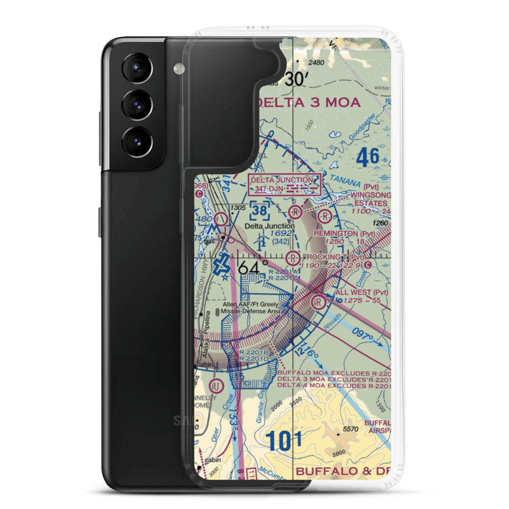 Rocking T. Ranch Airport (11AK) VFR Sectional Samsung Case Samsung Galaxy S21 Plus model shown