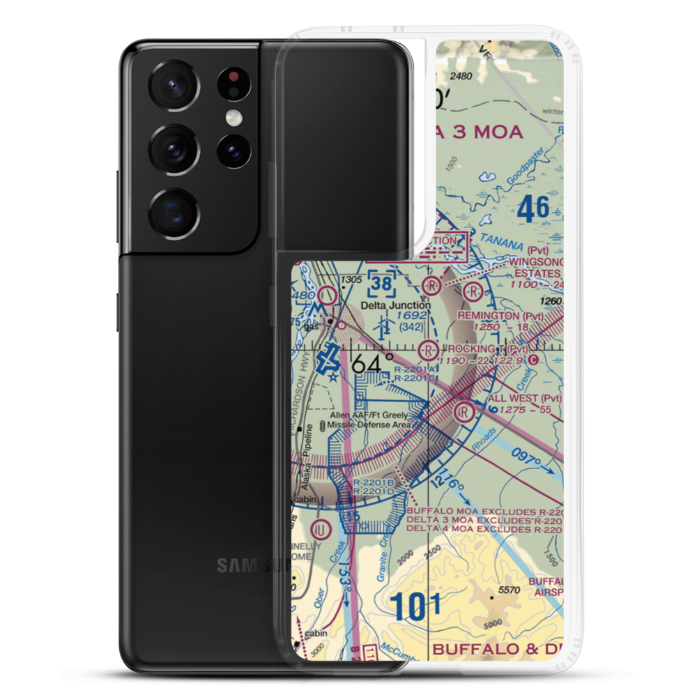 Rocking T. Ranch Airport (11AK) VFR Sectional Samsung Case Samsung Galaxy S21 Ultra model shown