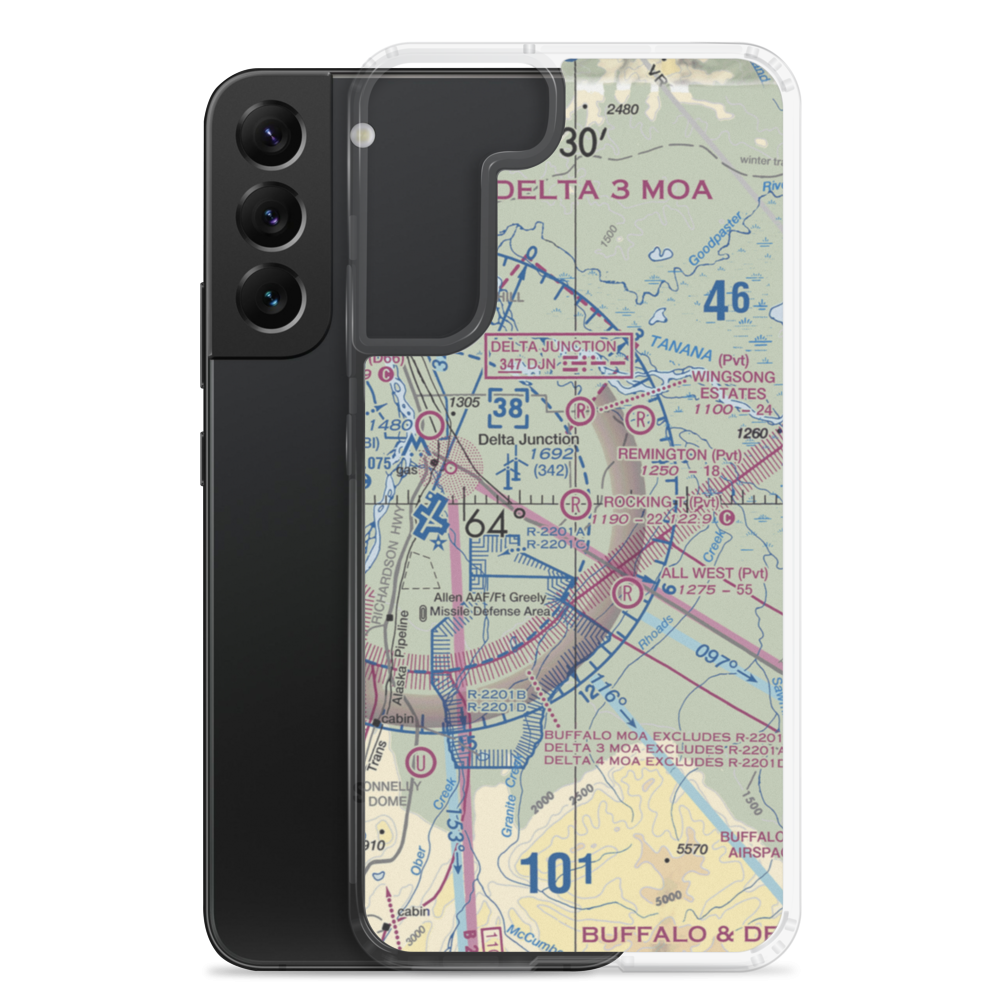 Rocking T. Ranch Airport (11AK) VFR Sectional Samsung Case Samsung Galaxy S22 Plus model shown