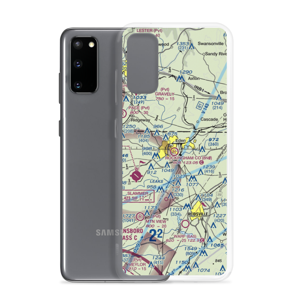 Rockingham County Heliport (8N0) VFR Sectional Samsung Case Samsung Galaxy S20 model shown