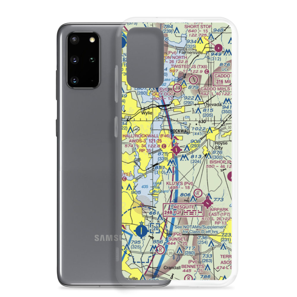 Rockwall Municipal Airport (F46) VFR Sectional Samsung Case Samsung Galaxy S20 Plus model shown