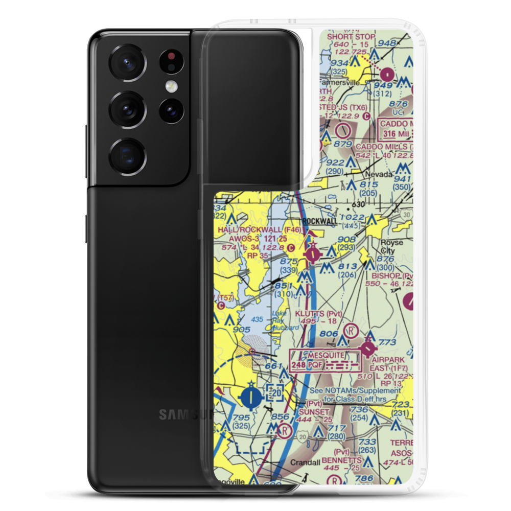 Rockwall Municipal Airport (F46) VFR Sectional Samsung Case Samsung Galaxy S21 Ultra model shown