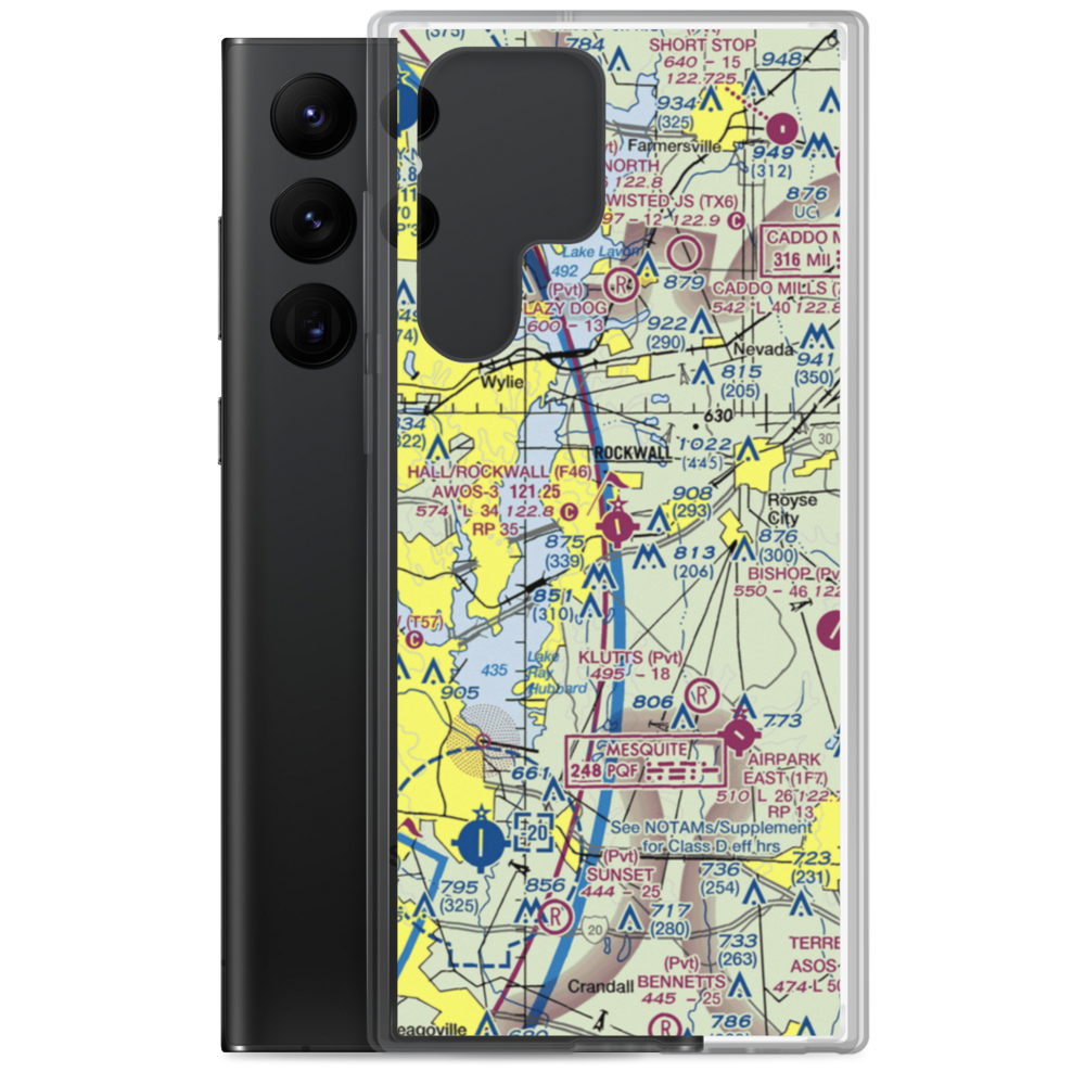 Rockwall Municipal Airport (F46) VFR Sectional Samsung Case Samsung Galaxy S22 Ultra model shown