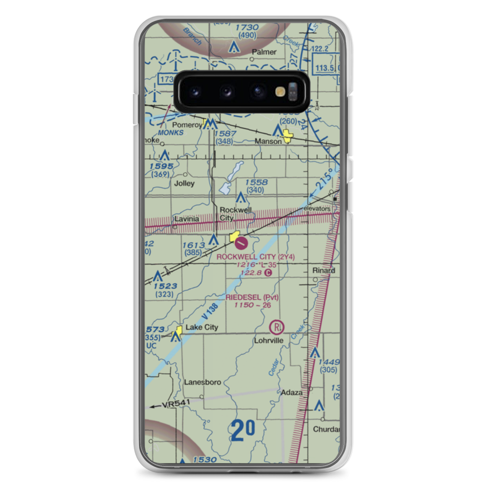 Rockwell City Municipal Airport (2Y4) VFR Sectional Samsung Case Samsung Galaxy S10+ model shown