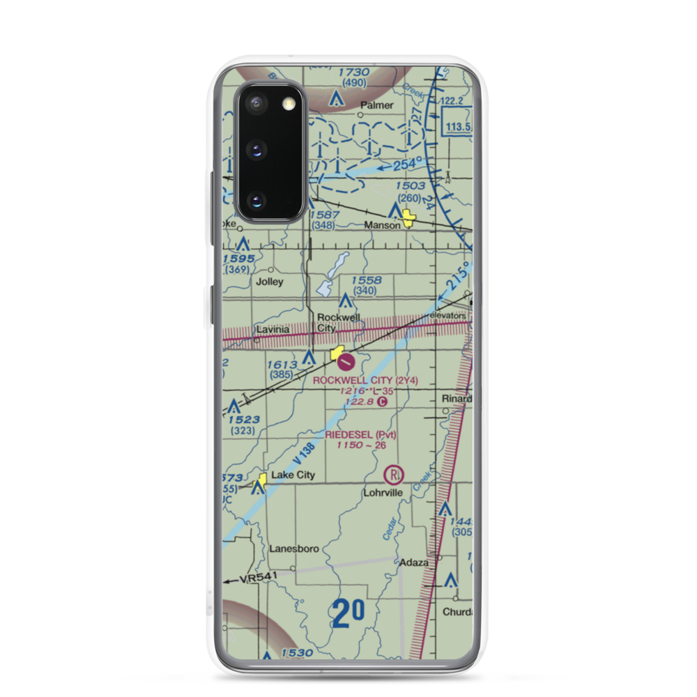 Rockwell City Municipal Airport (2Y4) VFR Sectional Samsung Case Samsung Galaxy S20 model shown