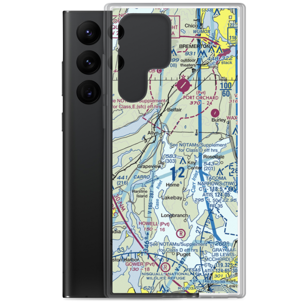 Rocky Bay Airport (WT77) VFR Sectional Samsung Case Samsung Galaxy S22 Ultra model shown