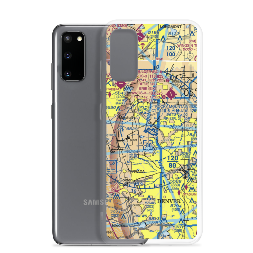 Rocky Mountain Metropolitan Airport (BJC) VFR Sectional Samsung Case Samsung Galaxy S20 model shown