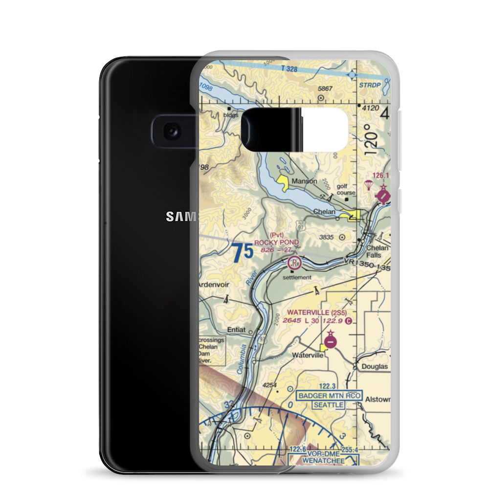 Rocky Pond Airstrip (13WA) VFR Sectional Samsung Case Samsung Galaxy S10e model shown
