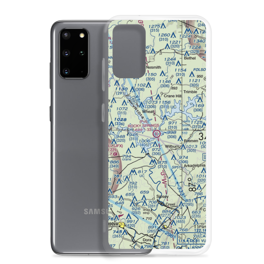 Rocky Springs Airpark (AL30) VFR Sectional Samsung Case Samsung Galaxy S20 Plus model shown