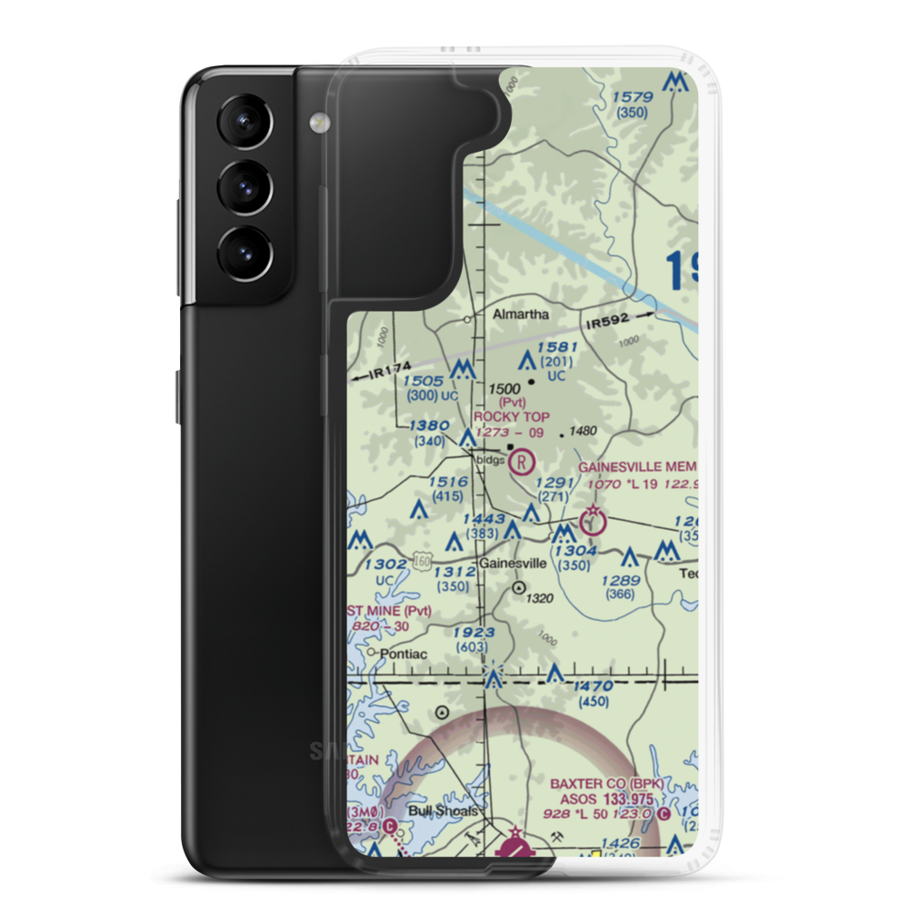 Rocky Top Airfield (11MU) VFR Sectional Samsung Case Samsung Galaxy S21 Plus model shown
