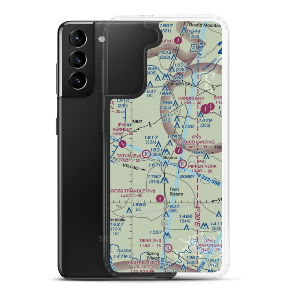 Rocky Top Ranch Airport (TA53) VFR Sectional Samsung Case Samsung Galaxy S21 Plus model shown