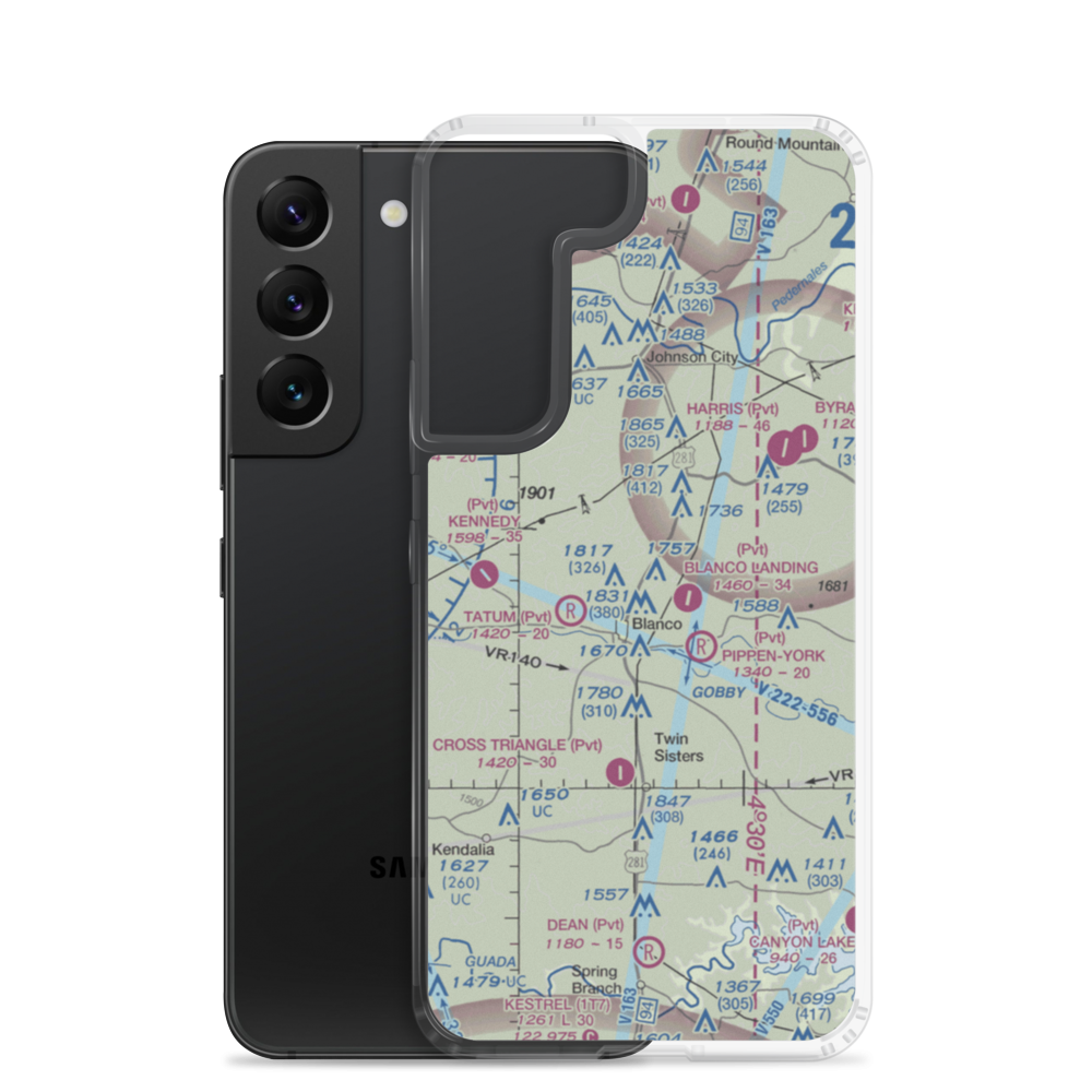 Rocky Top Ranch Airport (TA53) VFR Sectional Samsung Case Samsung Galaxy S22 model shown