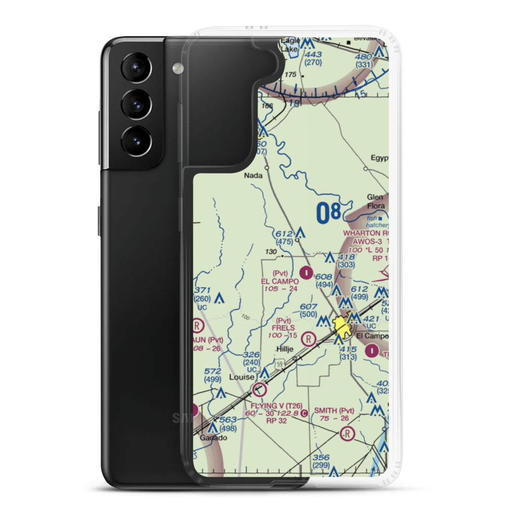 Rodgers Roost Airport (0XS1) VFR Sectional Samsung Case Samsung Galaxy S21 Plus model shown