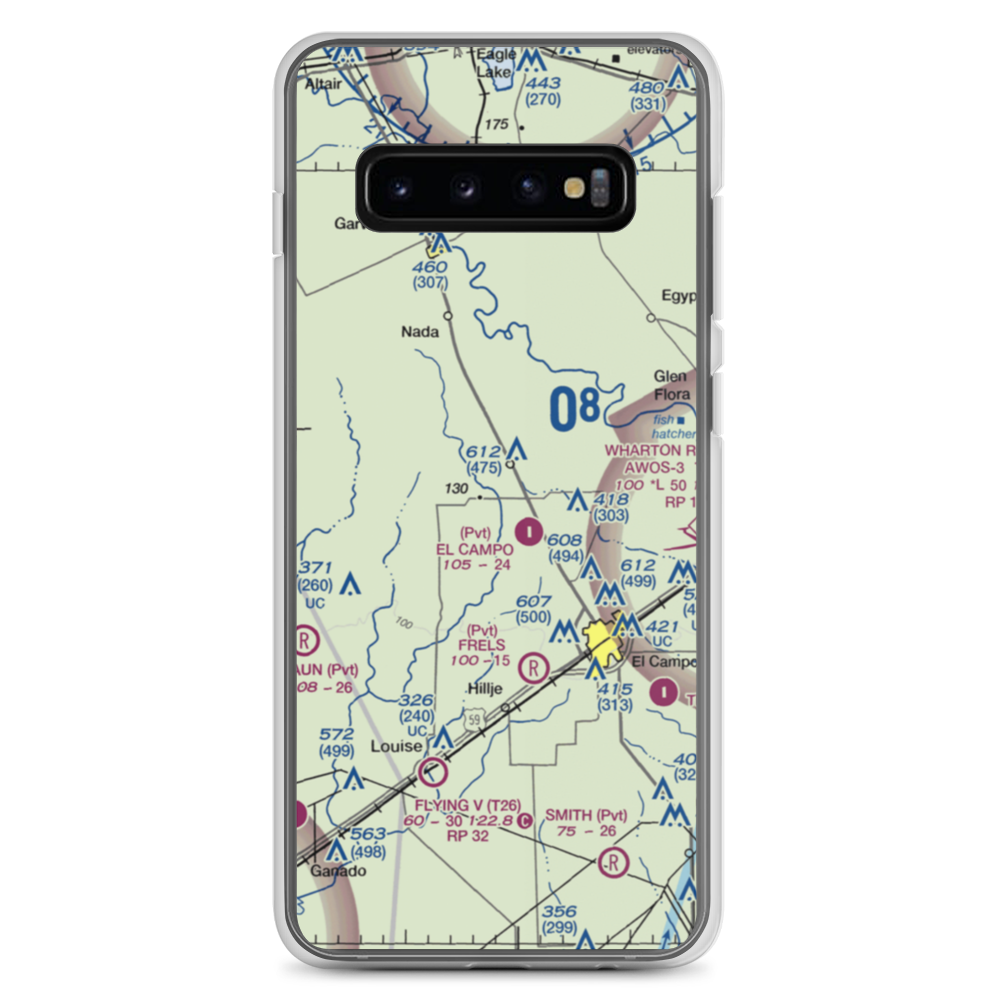 Rodgers Roost Airport (0XS1) VFR Sectional Samsung Case Samsung Galaxy S10+ model shown