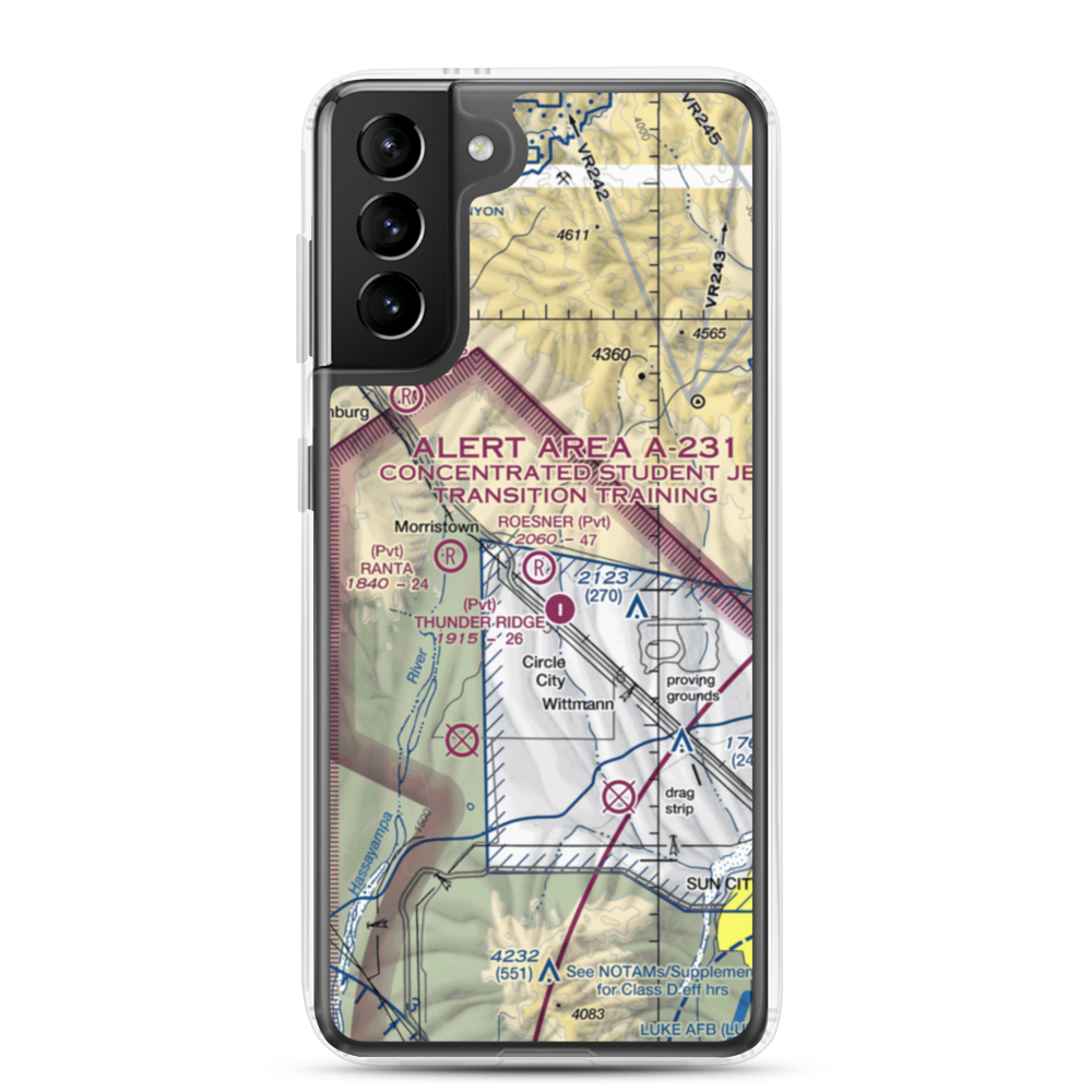 Roesner Ranch Airport (AZ32) VFR Sectional Samsung Case Samsung Galaxy S21 Plus model shown