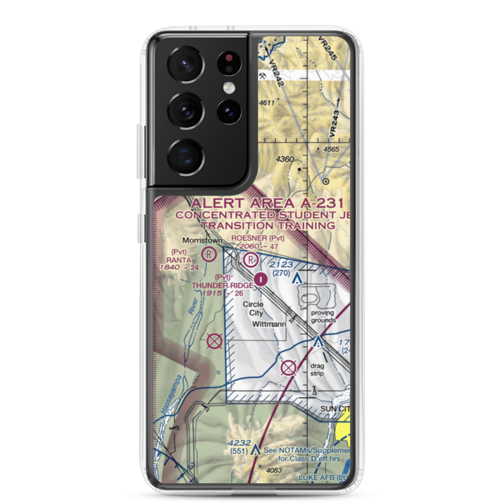 Roesner Ranch Airport (AZ32) VFR Sectional Samsung Case Samsung Galaxy S21 Ultra model shown