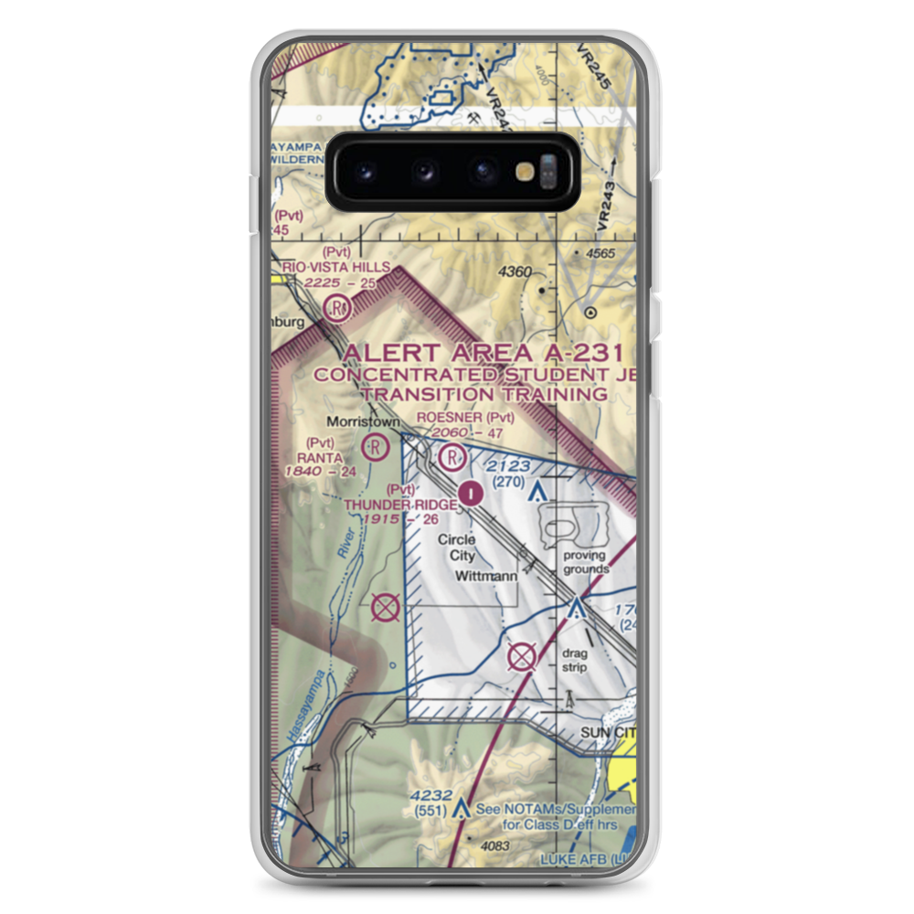 Roesner Ranch Airport (AZ32) VFR Sectional Samsung Case Samsung Galaxy S10+ model shown